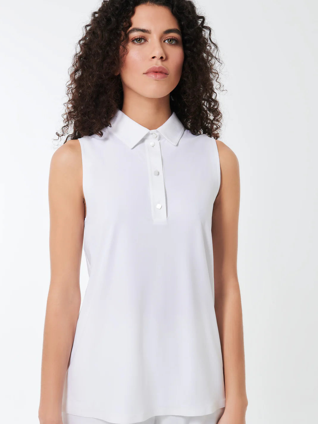 DS5-706 Polo Oxford Sleeveless White Woman