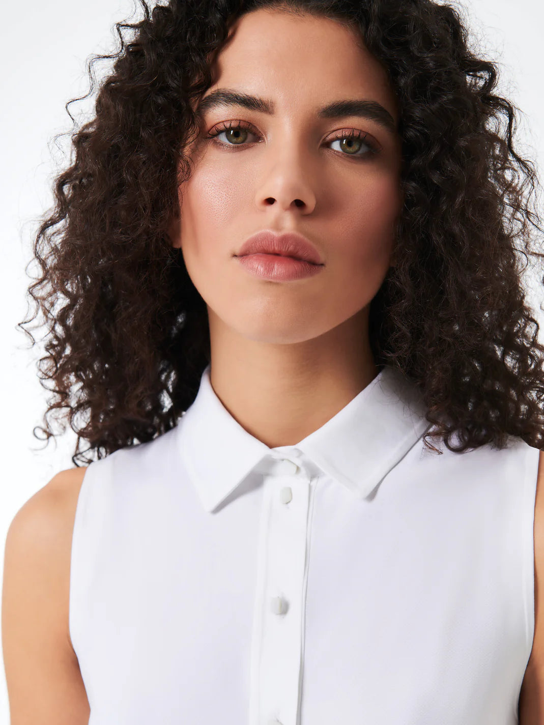 DS5-706 Polo Oxford Sleeveless White Woman