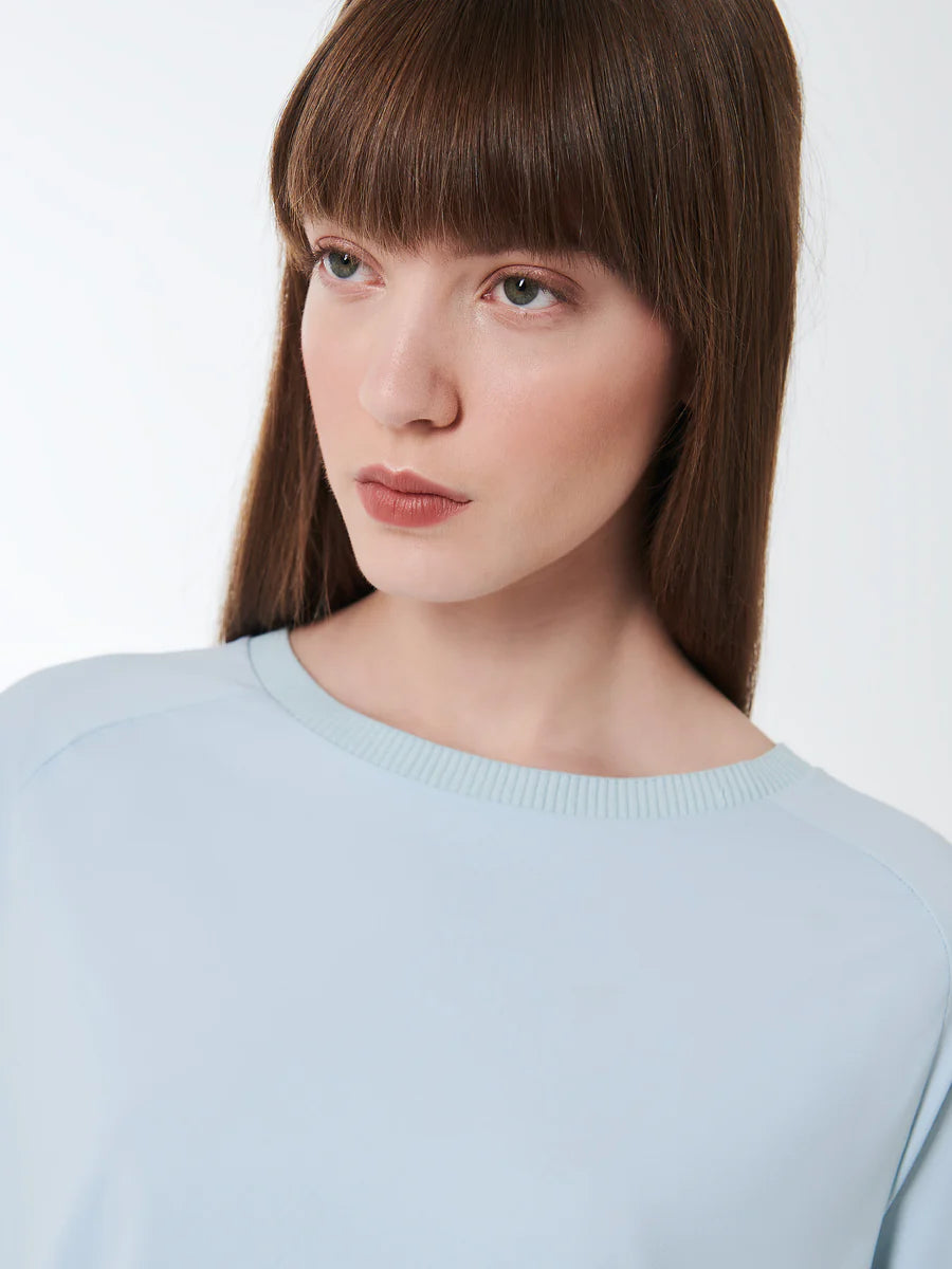 DS5-718 Shirt Oxford Gdy Crop 34 Light Blue Woman