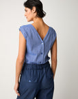 S6-15001 Tuta Rigata con Rouches Azzurro