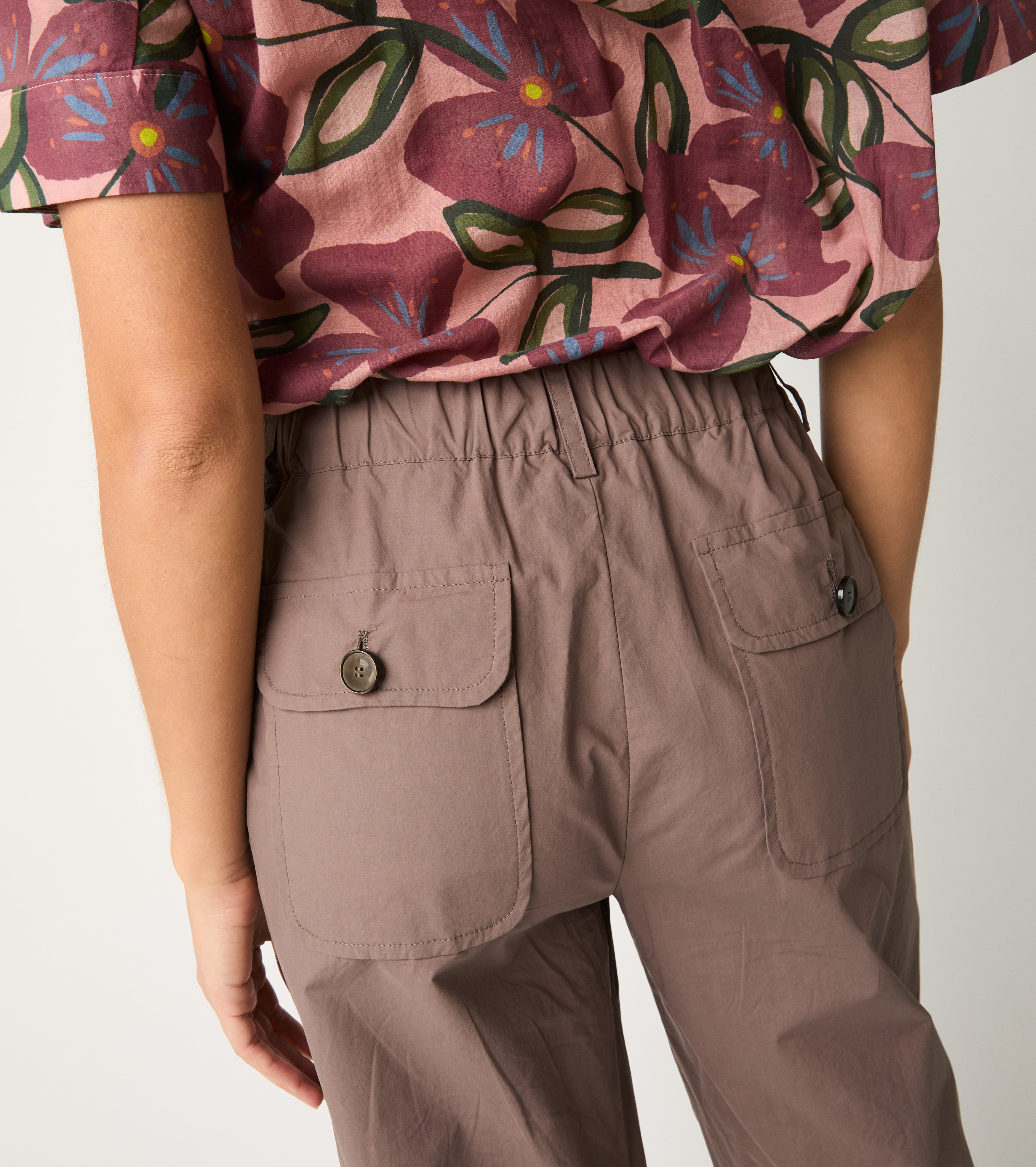 S6-25031 Pantalone Cropped Stretch Cacao