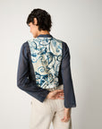 S6-35037 Gilet con Scollo a V e Tasche Color Lavagna