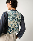 S6-35037 Gilet con Scollo a V e Tasche Color Lavagna