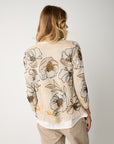 S6-53030 Cardigan Floreale Scollo V Cipria