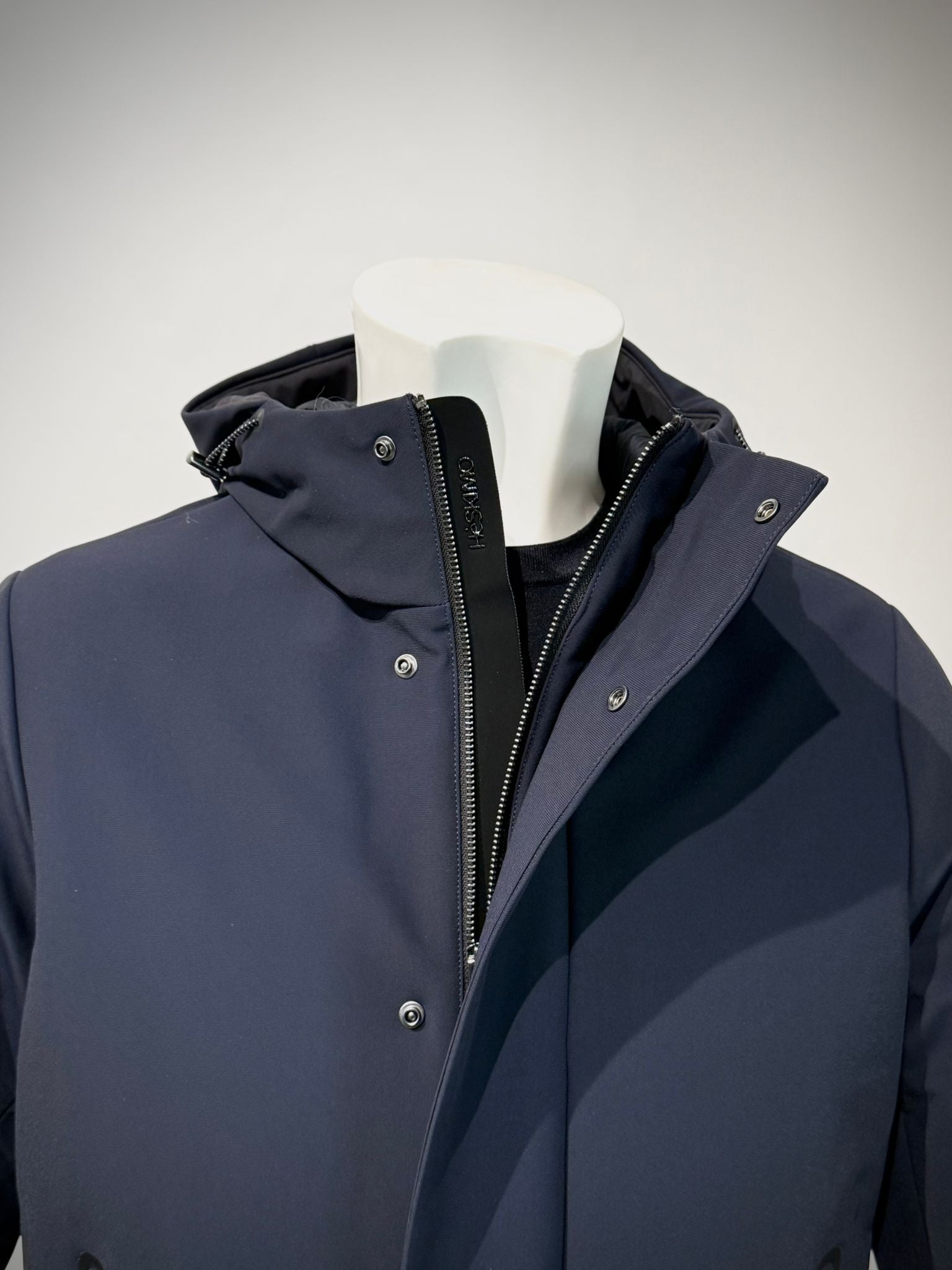 W5-0017 BONDED Parka Tech Corto Cappuccio Blu Man