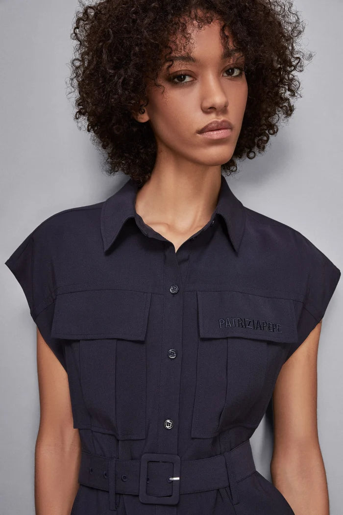 S5-2A2870 Abito Mini Chemisier Navy