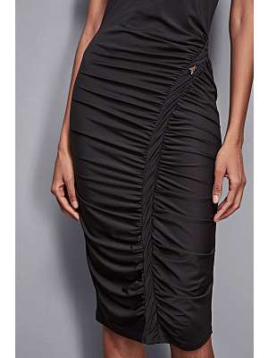 S5-2A2871 Abito Midi con Arriccio Nero