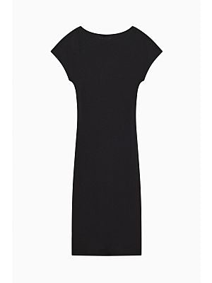 S5-2A2871 Abito Midi con Arriccio Nero