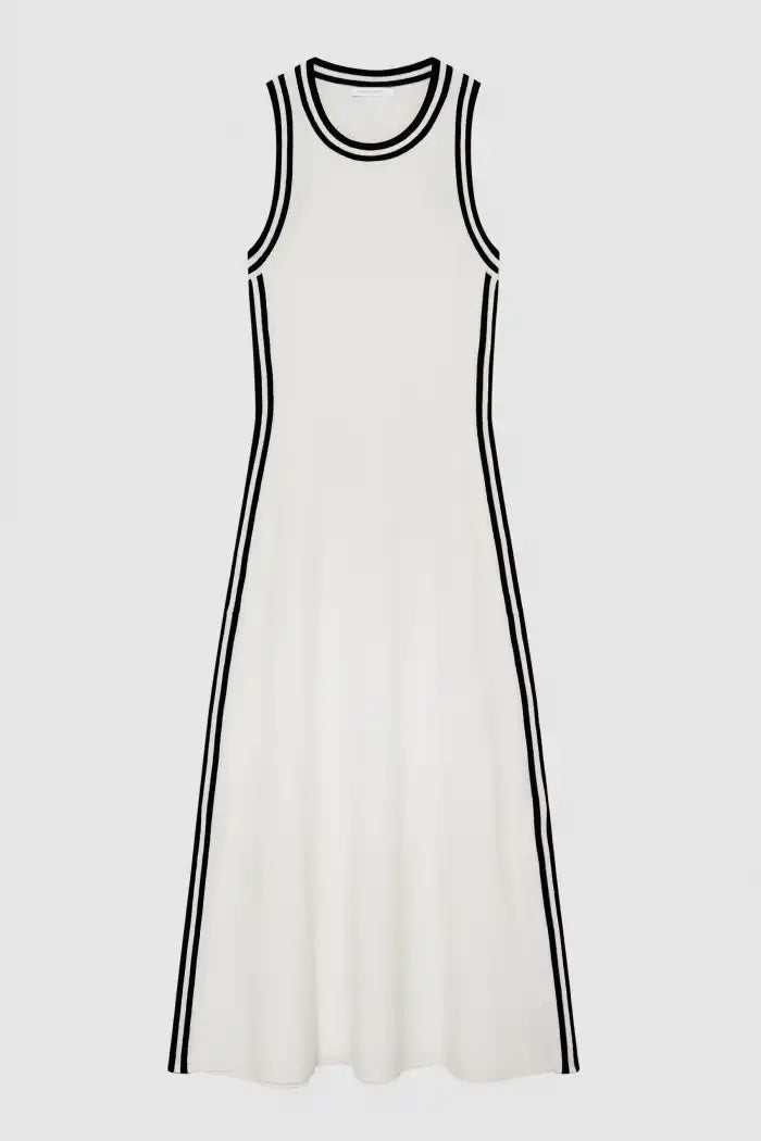 S5-2A2881 Abito Midi Bande Bianco