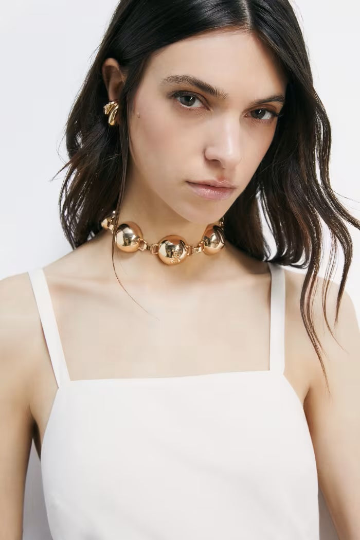 S6-2A3044 Abito Midi Fluido Pearl Ivory