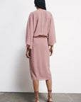 S6-2A3058 Abito Kimono Fluido in Georgette Terracotta