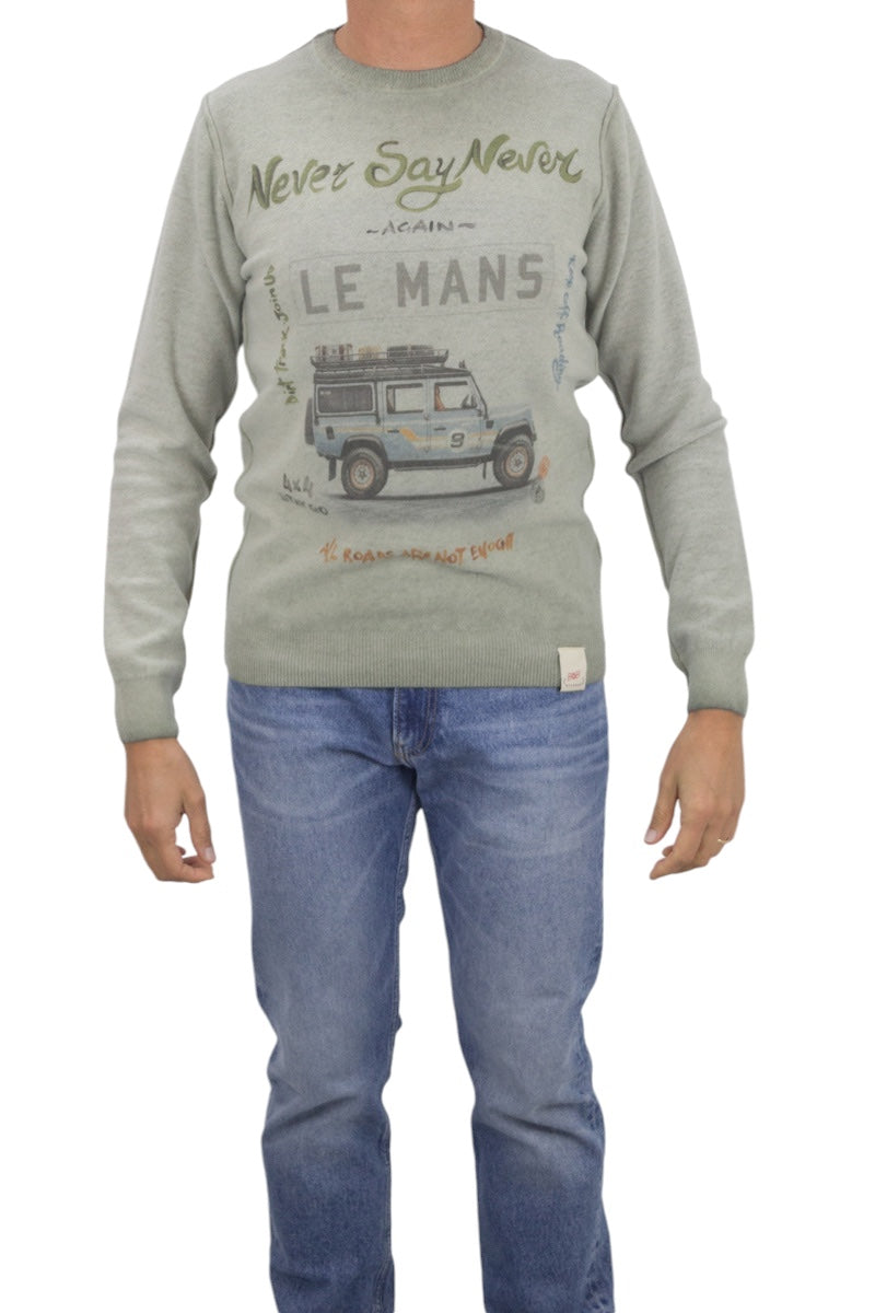 W4-BRISTOL Maglia Girocollo Print4 Militare Man