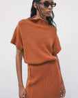 W6-2K0092 Maglia Maniche Corte Zip Warm Caramel