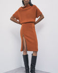 W6-2K0092 Maglia Maniche Corte Zip Warm Caramel