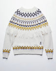 W6-2K0192 Maglione Frange Scandinavo Multicolor
