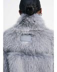 W5-2O0174 Giubbotto Corto Eco Pelliccia Mistery Grey Melange