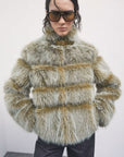 W6-2O0185 Giubbotto Fluffy Corto Lizard