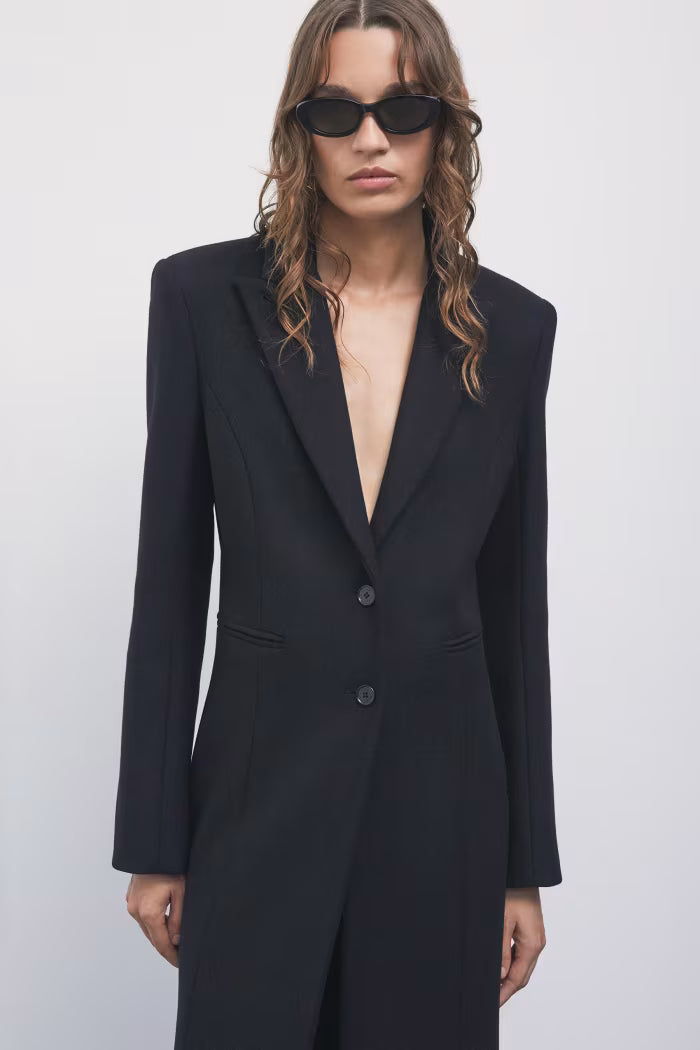 W6-2O0231 Cappotto Lungo Nero
