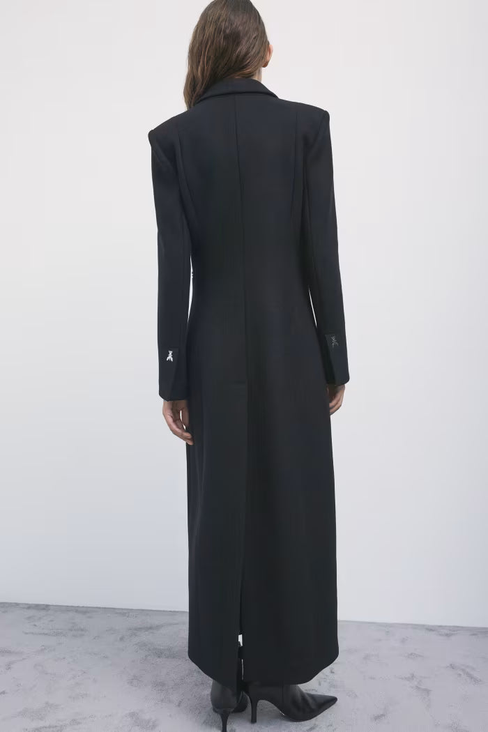 W6-2O0231 Cappotto Lungo Nero