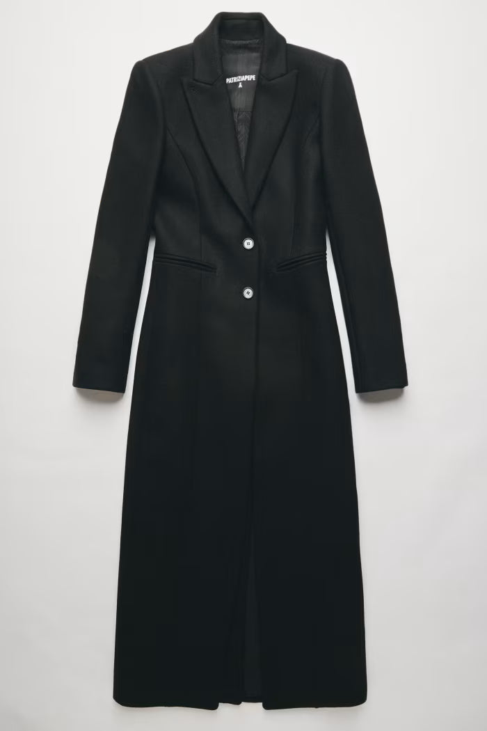 W6-2O0231 Cappotto Lungo Nero