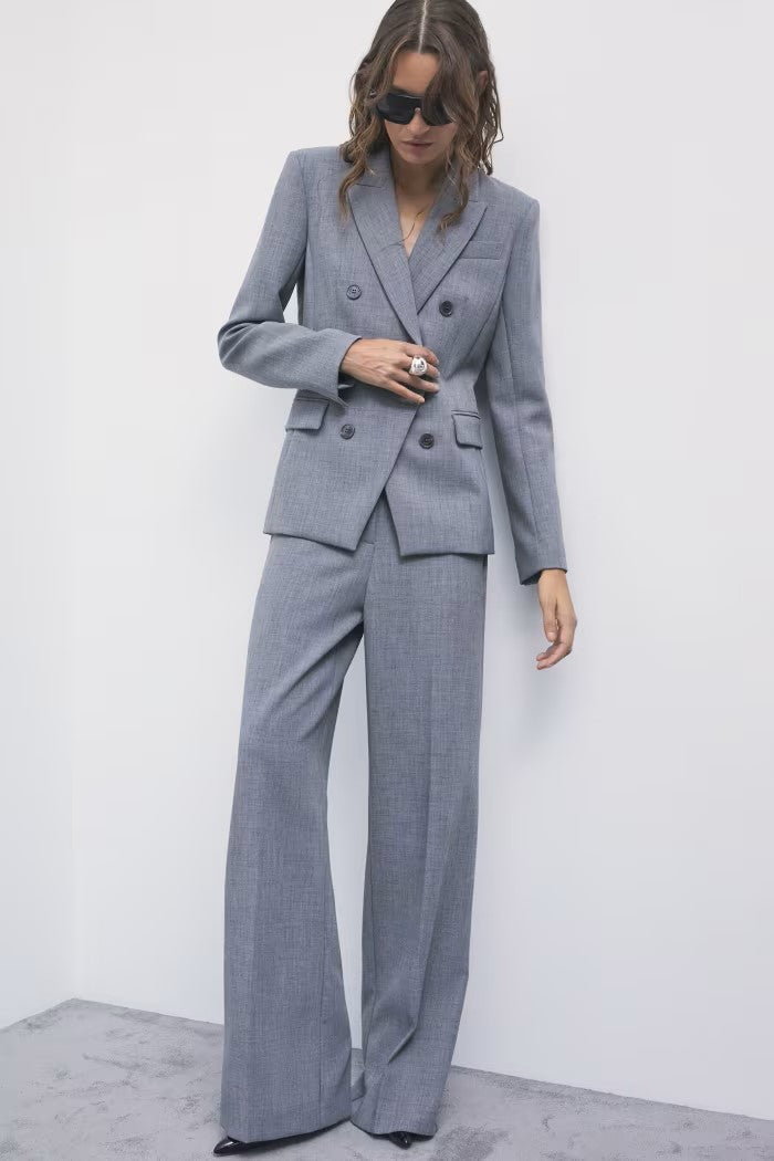 W6-2S0044 Blazer Doppiopetto Stretch Gray Melange