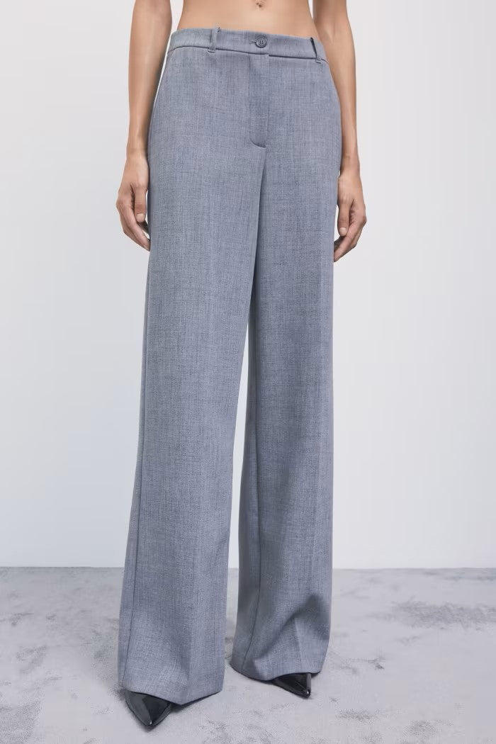 W6-2P0039 Pantalone Sartoriale Stretch Gray Melange