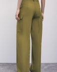 W6-2P0040 Pantaloni Cargo Palazzo Lizard Green