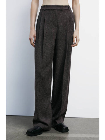 W5-2P1700 Pantalone Con Pieghe Warm Beige