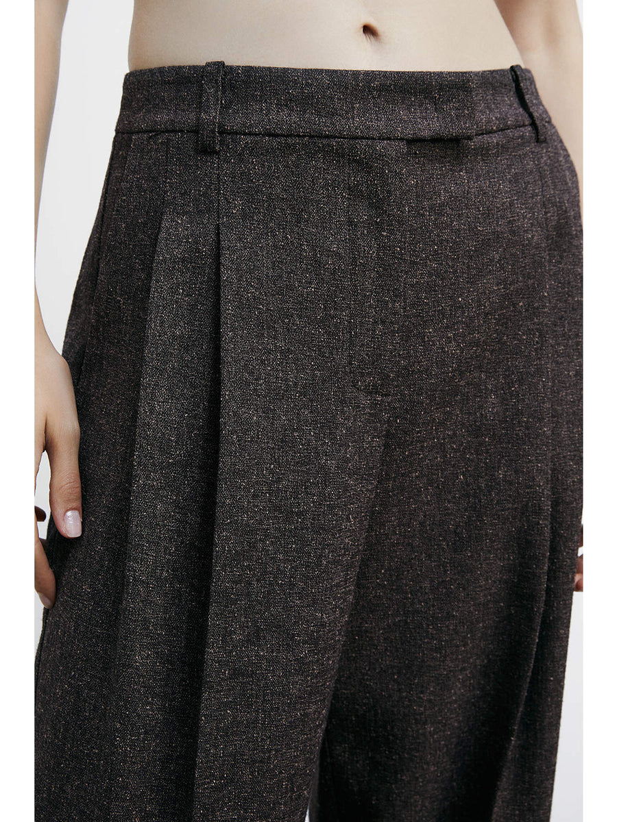 W5-2P1700 Pantalone Con Pieghe Warm Beige