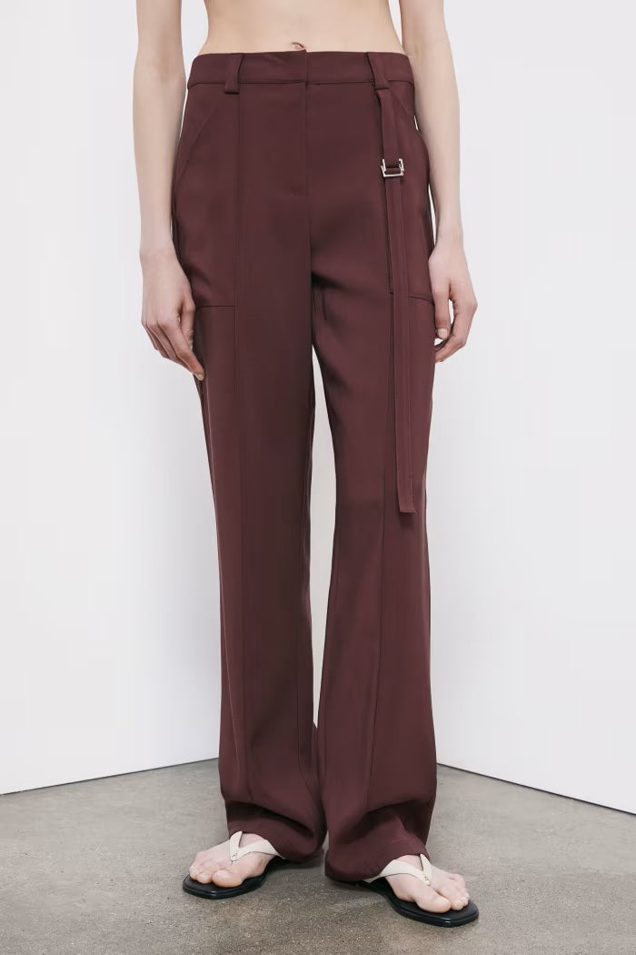 S6-8P1740 Pantalone Dritto Viscosa Desert Sand