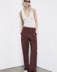 S6-8P1740 Pantalone Dritto Viscosa Desert Sand