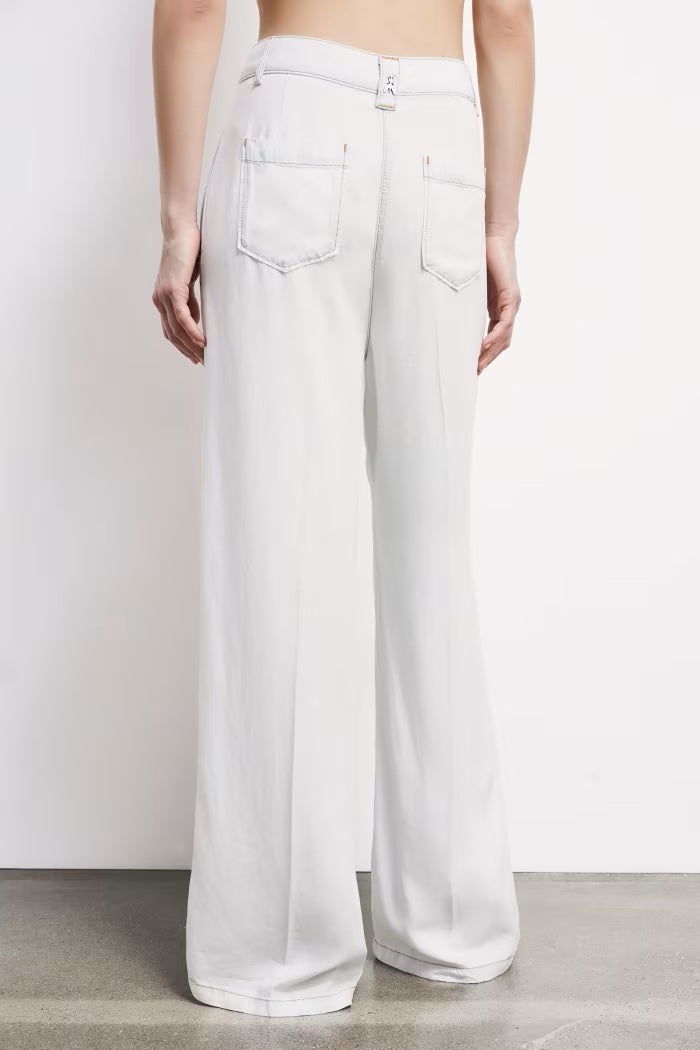 S6-2P1743 Jeans Wide leg in Denim Leggero Super Bleach Tencel