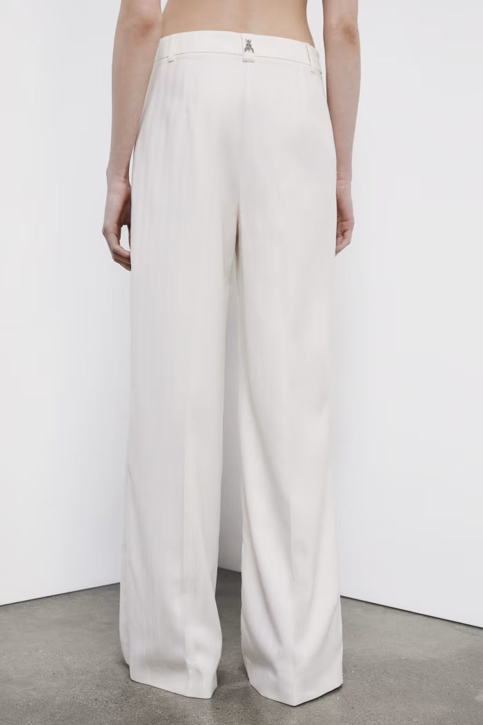 S6-8P1754 Pantaloni Palazzo Strutturati Pearl Ivory