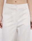 S6-8P1754 Pantaloni Palazzo Strutturati Pearl Ivory