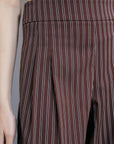 S6-2P1783 Pantaloni Palazzo Wood Brown Stripe