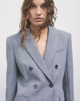 W6-2S0044 Blazer Doppiopetto Stretch Gray Melange