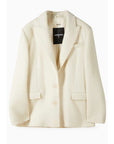 W5-2S1533 Giacca a Pelo Lungo Wooly White