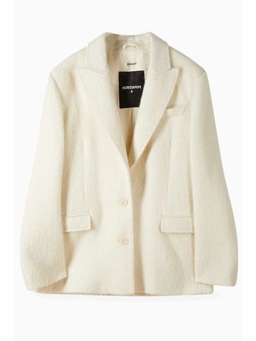 W5-2S1533 Giacca a Pelo Lungo Wooly White