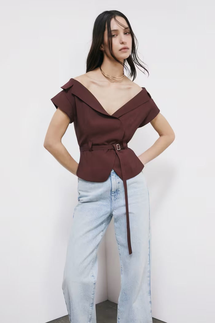 S6-2S1549 Giacca Sartoriale Corta Cintura Desert Sand
