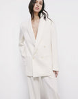 S6-2S1560 Blazer Strutturato Doppiopetto Pearl Ivory