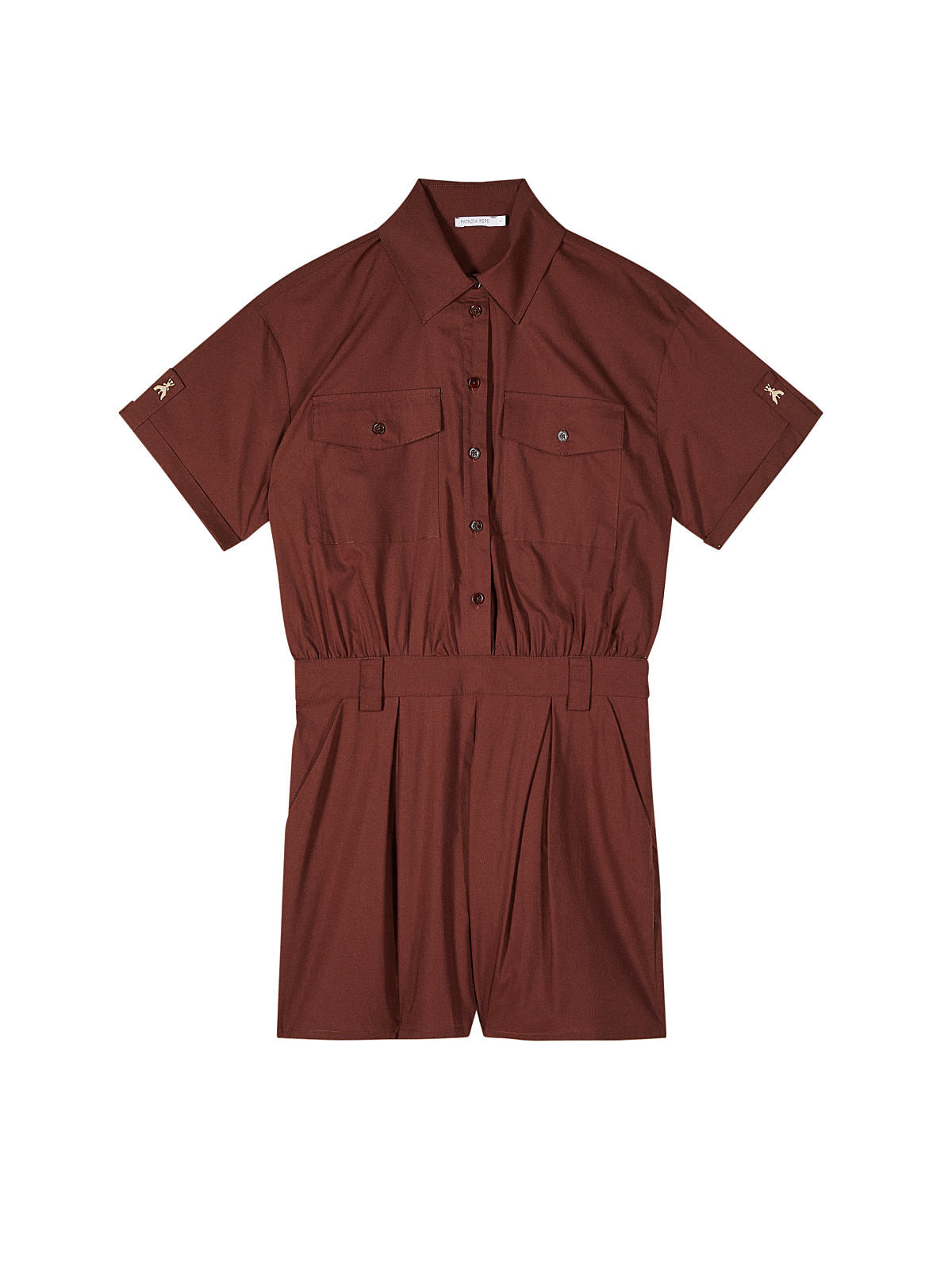 S6-2T0095 Tuta Corta in Popeline Wood Brown