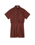 S6-2T0095 Tuta Corta in Popeline Wood Brown