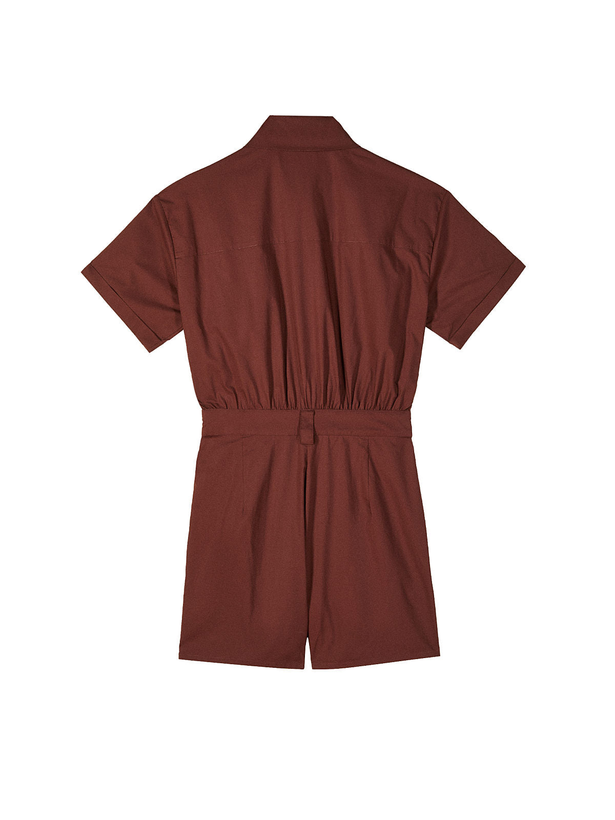 S6-2T0095 Tuta Corta in Popeline Wood Brown