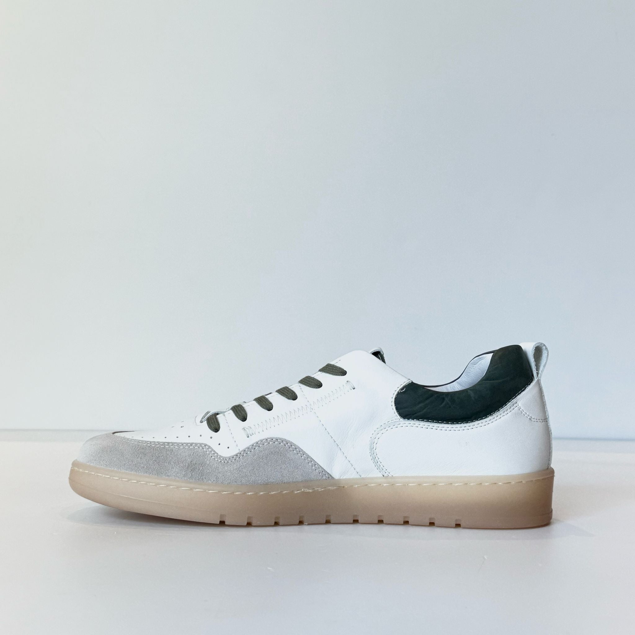 S5-23611 Sneaker Pelle/Suede Bianco/Militare Man