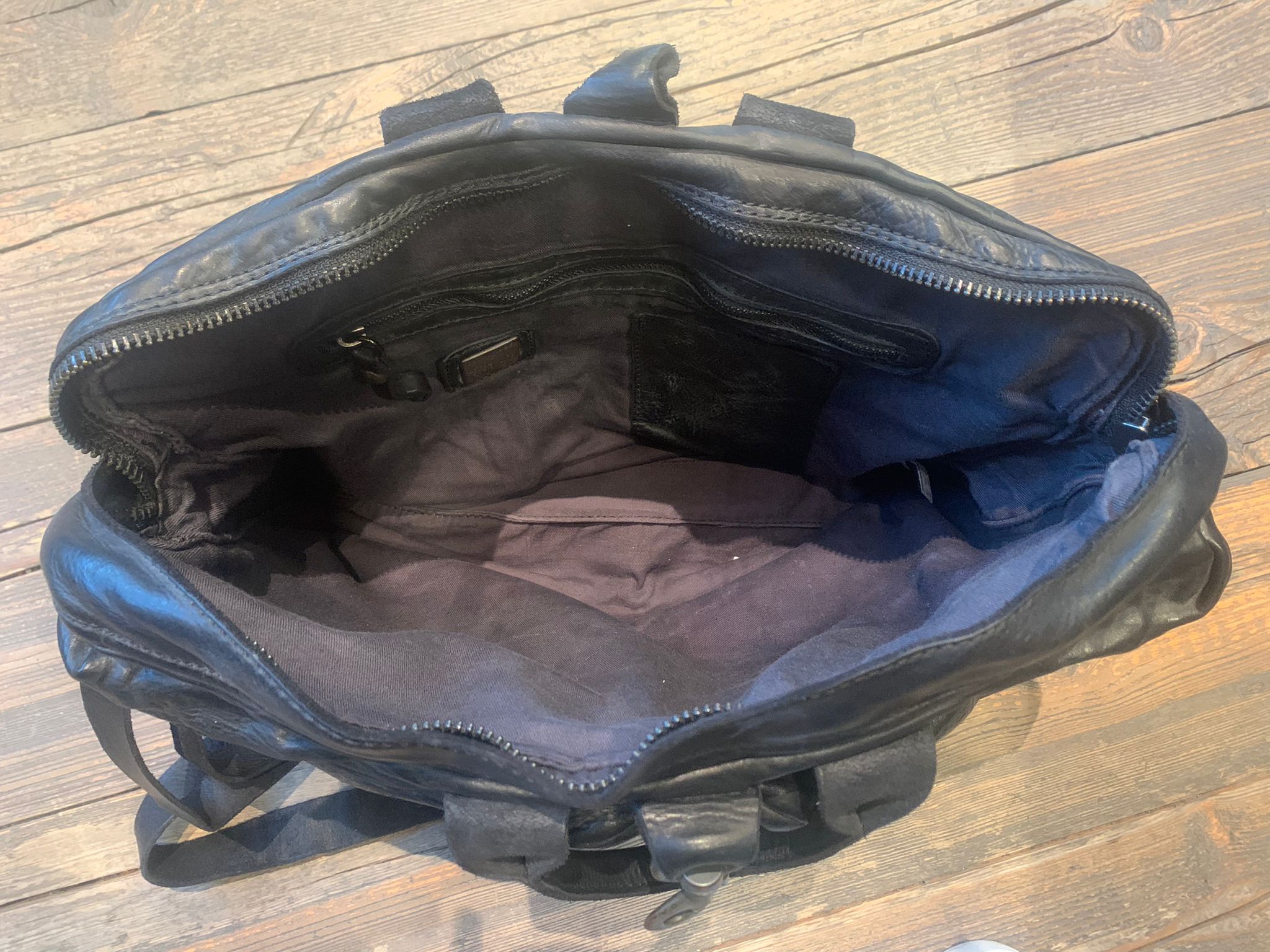 U1190 Borsa da Lavoro in Pelle Nera Unisex