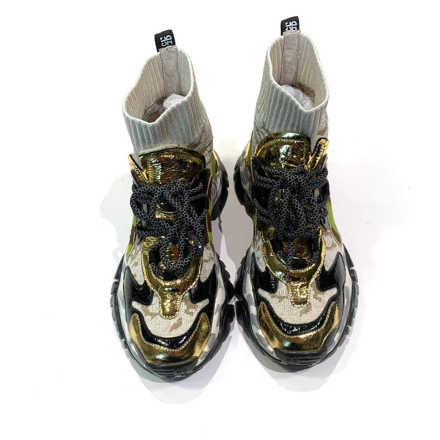 W-LAZY Sneakers Calzino Beige/Gold Woman