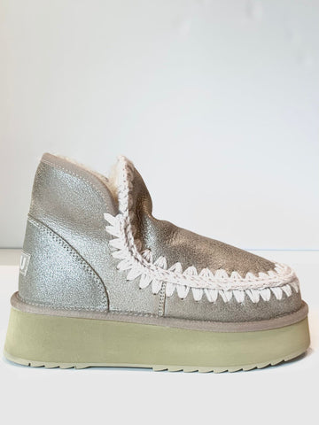 W4-MINI ESKIMO Platform Boot Stone Metallic