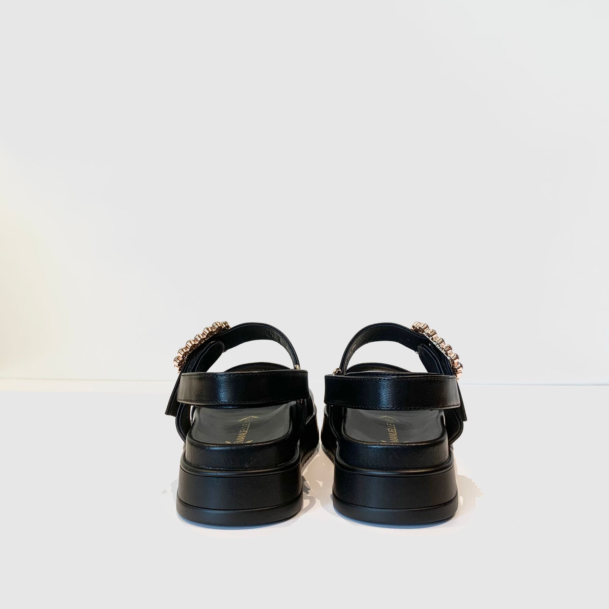 S4-201-10 EVA Sandalo Fibbia Strass Black