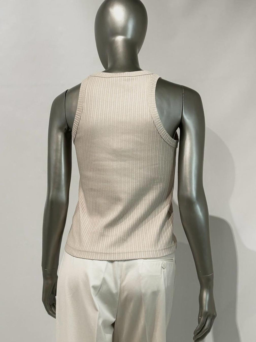 SD5-3446 Canotta a Costine Cropped Coconut Woman