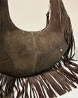 S6-1203 Borsa Hobo Frange Suede Brown 220